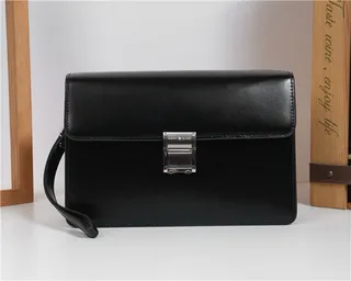 Brown Silver Structured Leather Flap-Top Wristlet 10