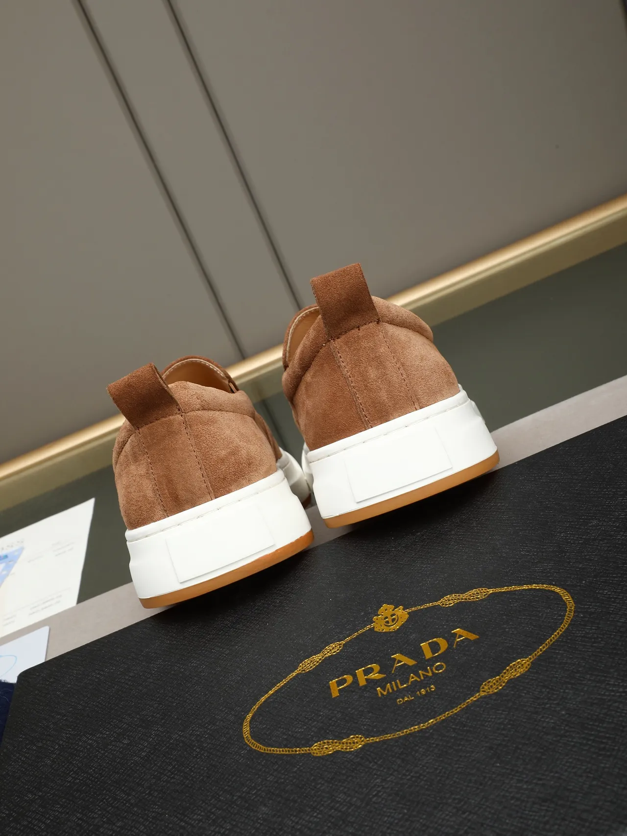 Brown Suede Slip-On Platform Loafer 3