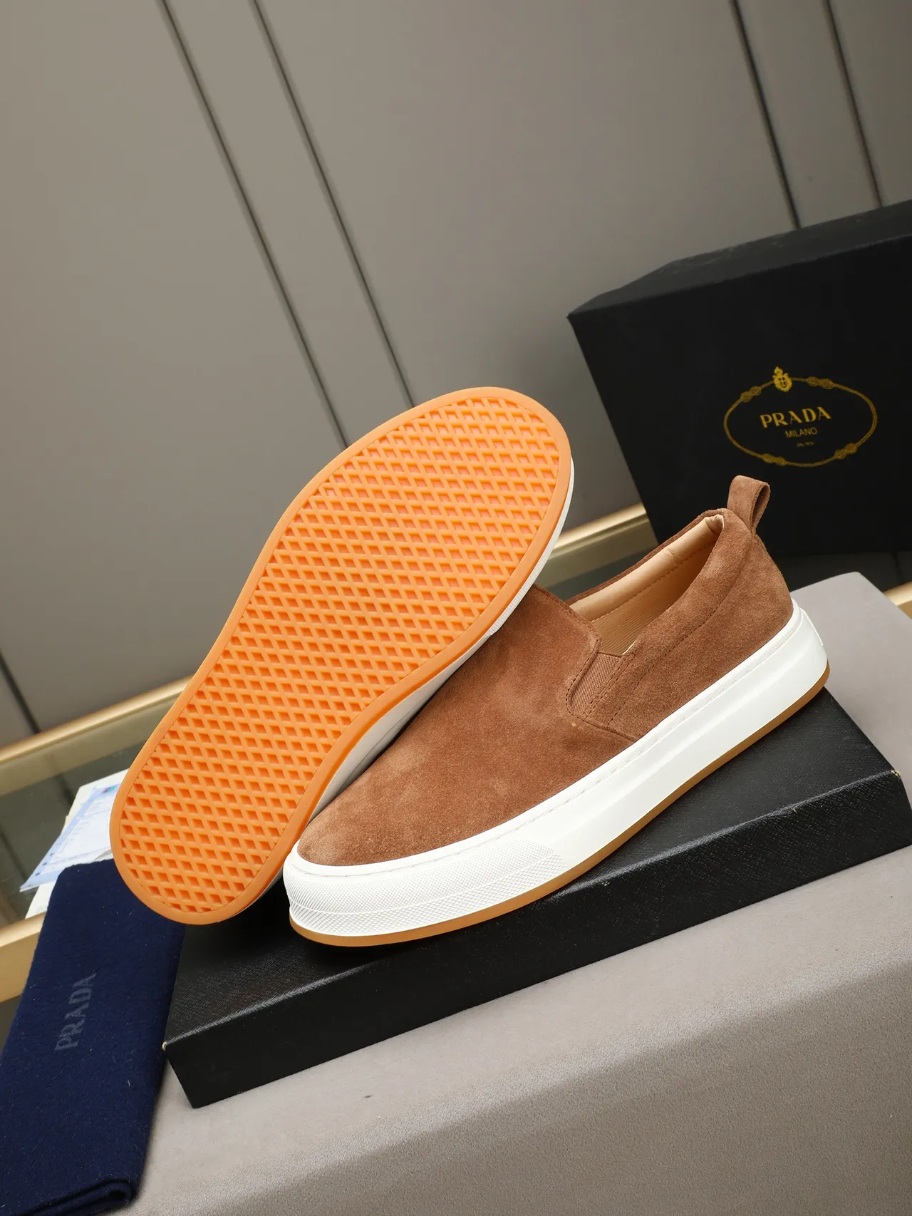 Brown Suede Slip-On Platform Loafer 4