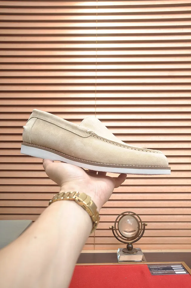 Brunello Cucinelli Beige Suede Moc-Toe Loafers 4