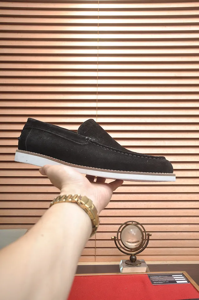 Brunello Cucinelli Black Suede Moc-Toe Loafers 4