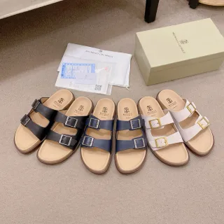 Brunello Cucinelli ডাবল স্ট্র্যাপ বাকেল ক্যাজুয়াল স্যান্ডেল
