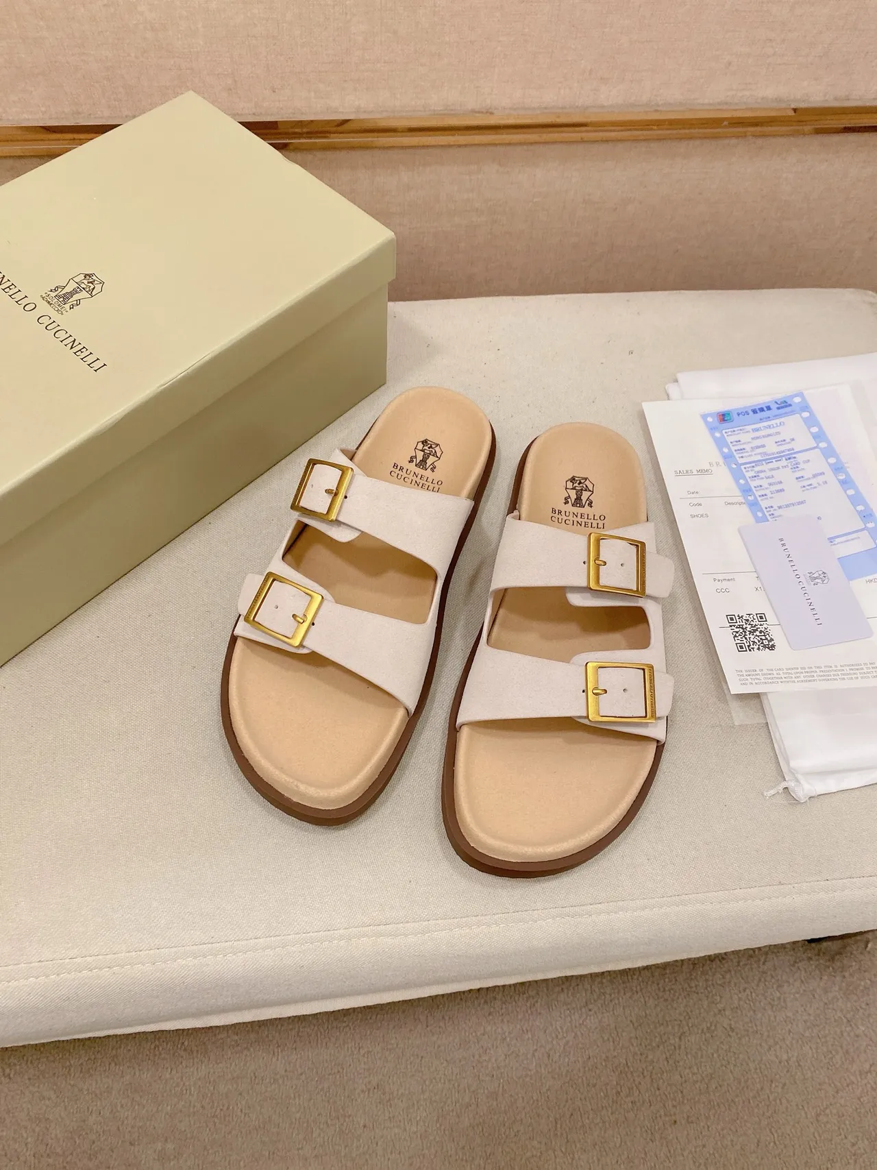 Brunello Cucinelli Double-Strap Buckle Casual Sandals 3