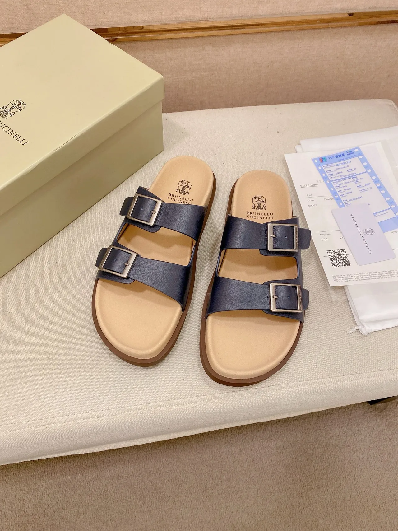 Brunello Cucinelli Double-Strap Buckle Casual Sandals 4