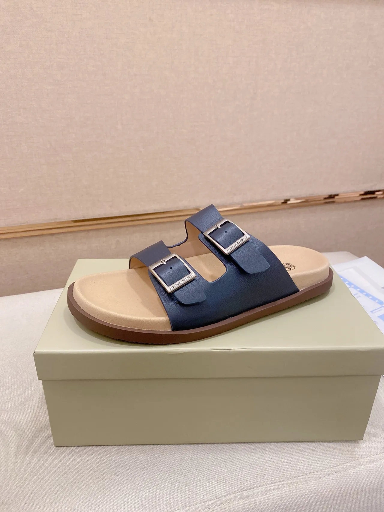 Brunello Cucinelli Double-Strap Buckle Casual Sandals 10