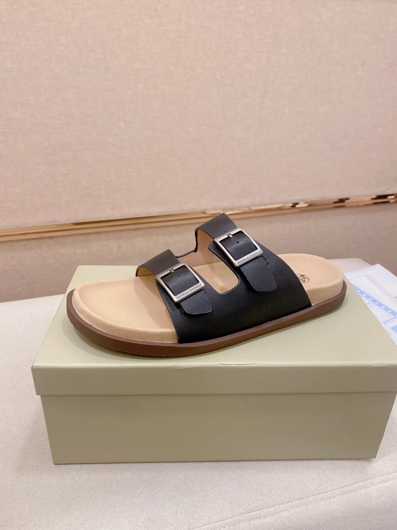 Brunello Cucinelli Double-Strap Buckle Casual Sandals 11