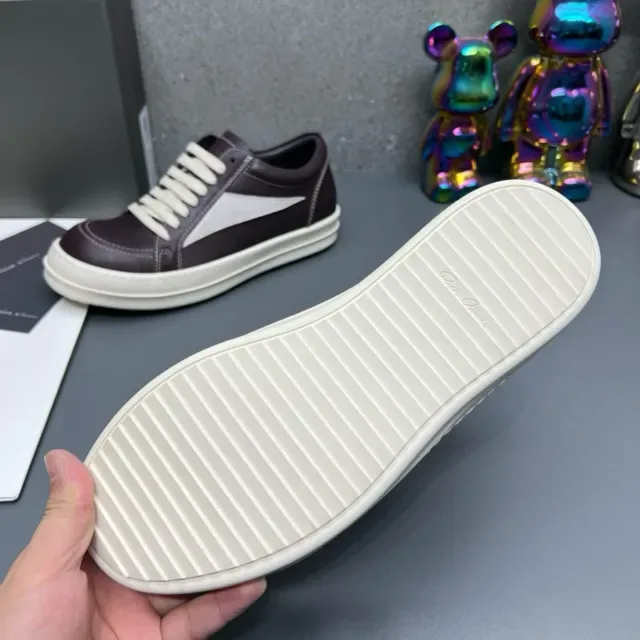 Burgundy White Leather Upper V-Shaped Side Panel Sneakers 6