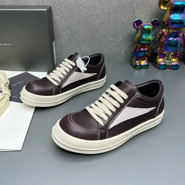 Burgundy White Leather Upper V-Shaped Side Panel Sneakers 9