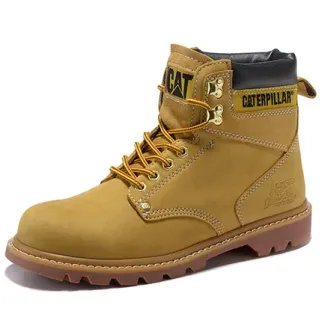 Caterpillar Work Boot Mustard Suede Rugged Lug Sole Work Boots