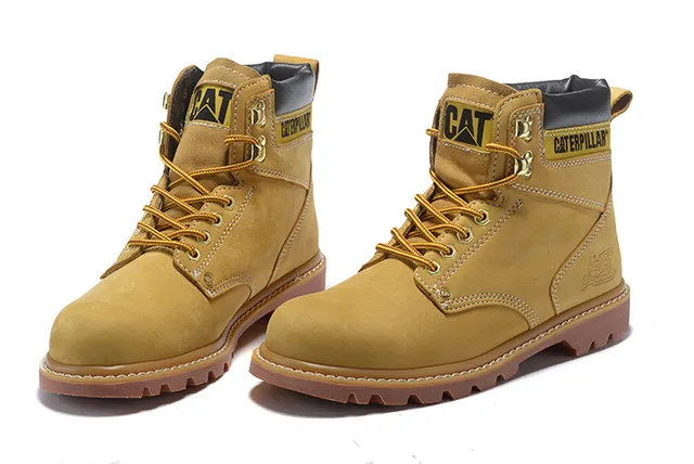 Caterpillar Work Boot Mustard Suede Rugged Lug Sole Work Boots 8