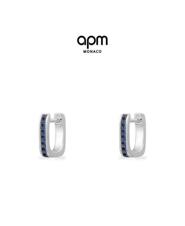 Channel-Set Blue Gemstone Hoop Earrings 2