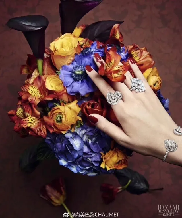 CHAUMET Joséphine Éclat de Liens Teardrop Pavé Diamond Double Ring 3