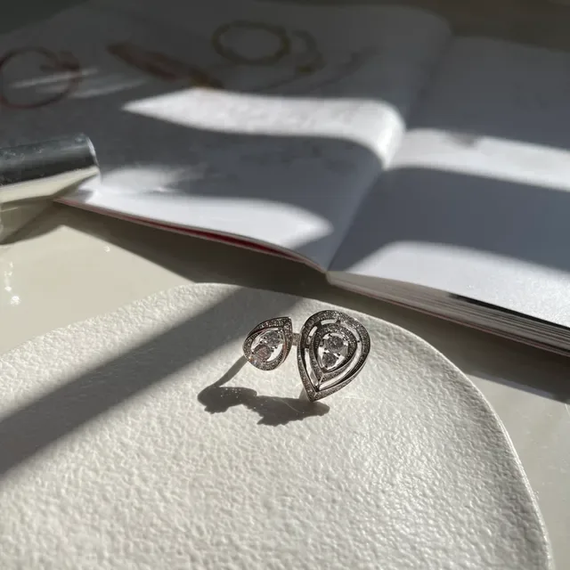 CHAUMET Joséphine Éclat de Liens Teardrop Pavé Diamond Double Ring 6