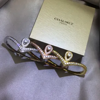 CHAUMET Pulseras Pavé Diamantes en Forma de Lágrima Triple Corona