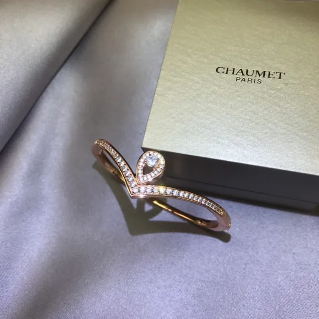 CHAUMET Pavé Diamond Teardrop Triple-Crown Bracelets 2