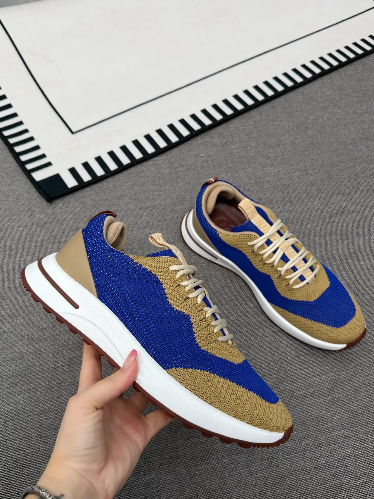 Color-Blocked Knit Low-Top Sneaker 1