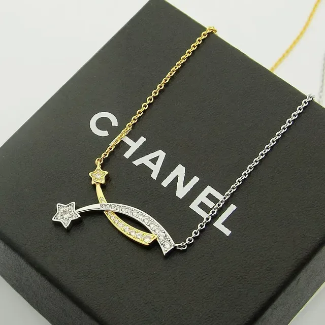 Comète Series Comet Motif Two-Tone Gold Pavé Diamond Necklace 6