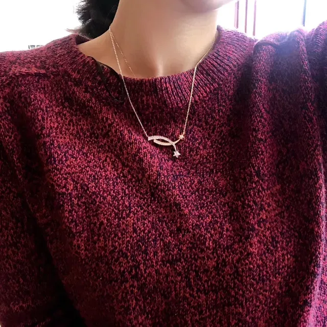 Comète Series Comet Motif Two-Tone Gold Pavé Diamond Necklace 8