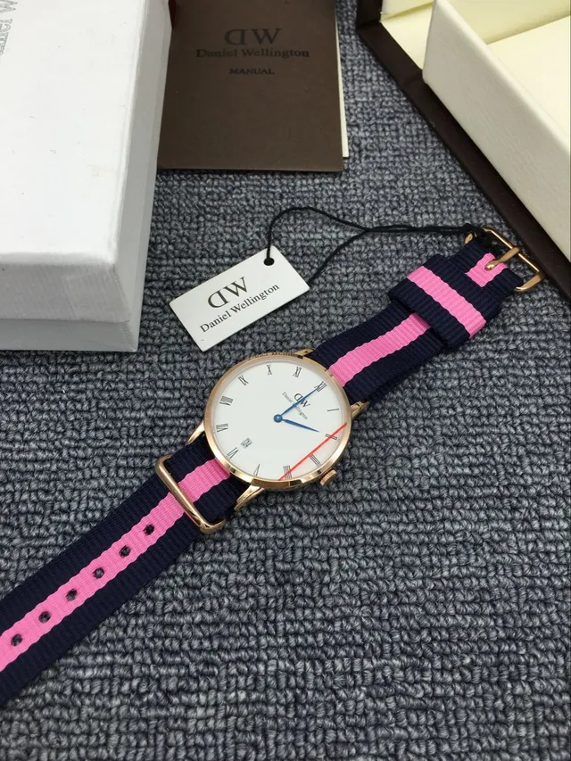 Daniel Wellington Navy Pink Minimalist NATO Strap Quartz Watch 4