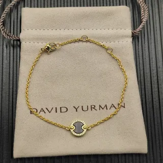 David Yurman Albion Onyx و Pavé Circle سوارة السلسلة الذهبية