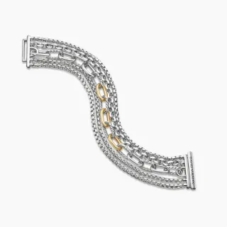 David Yurman Pulseira de cabo e corrente multi-fios de metal misto