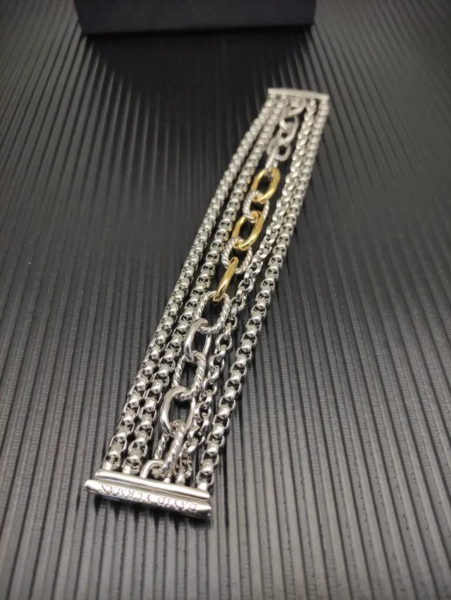 David Yurman Cable and Chain Multi-Strand Mixed-Metal Bracelet 3