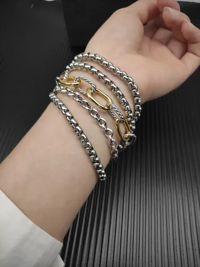 David Yurman Cable and Chain Multi-Strand Mixed-Metal Bracelet 5