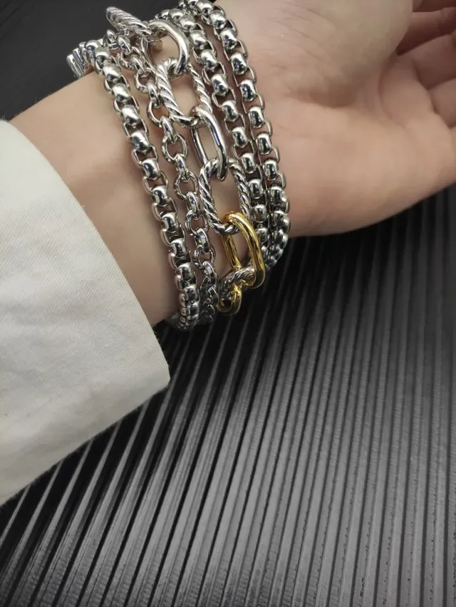 David Yurman Cable and Chain Multi-Strand Mixed-Metal Bracelet 6