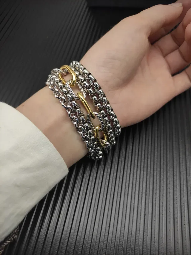 David Yurman Cable and Chain Multi-Strand Mixed-Metal Bracelet 7