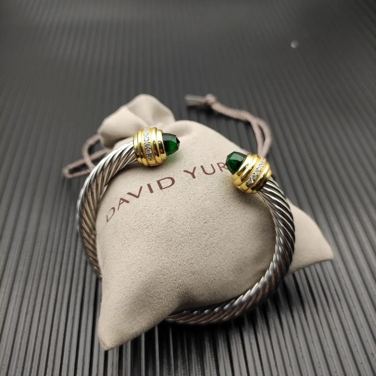 David Yurman Cable Classics Silver Gold Twisted Dual-Tone Metal Bracelet 4