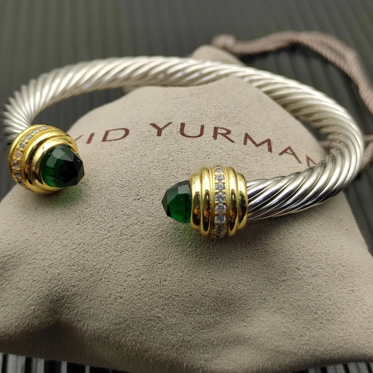 David Yurman Cable Classics Silver Gold Twisted Dual-Tone Metal Bracelet 5