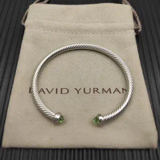 David Yurman Cable Classics Bracelet Ouvert Argent Vert Tordu