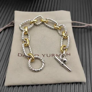 David Yurman Cable Collectibles سوار حبل ملتوي ثنائي اللون