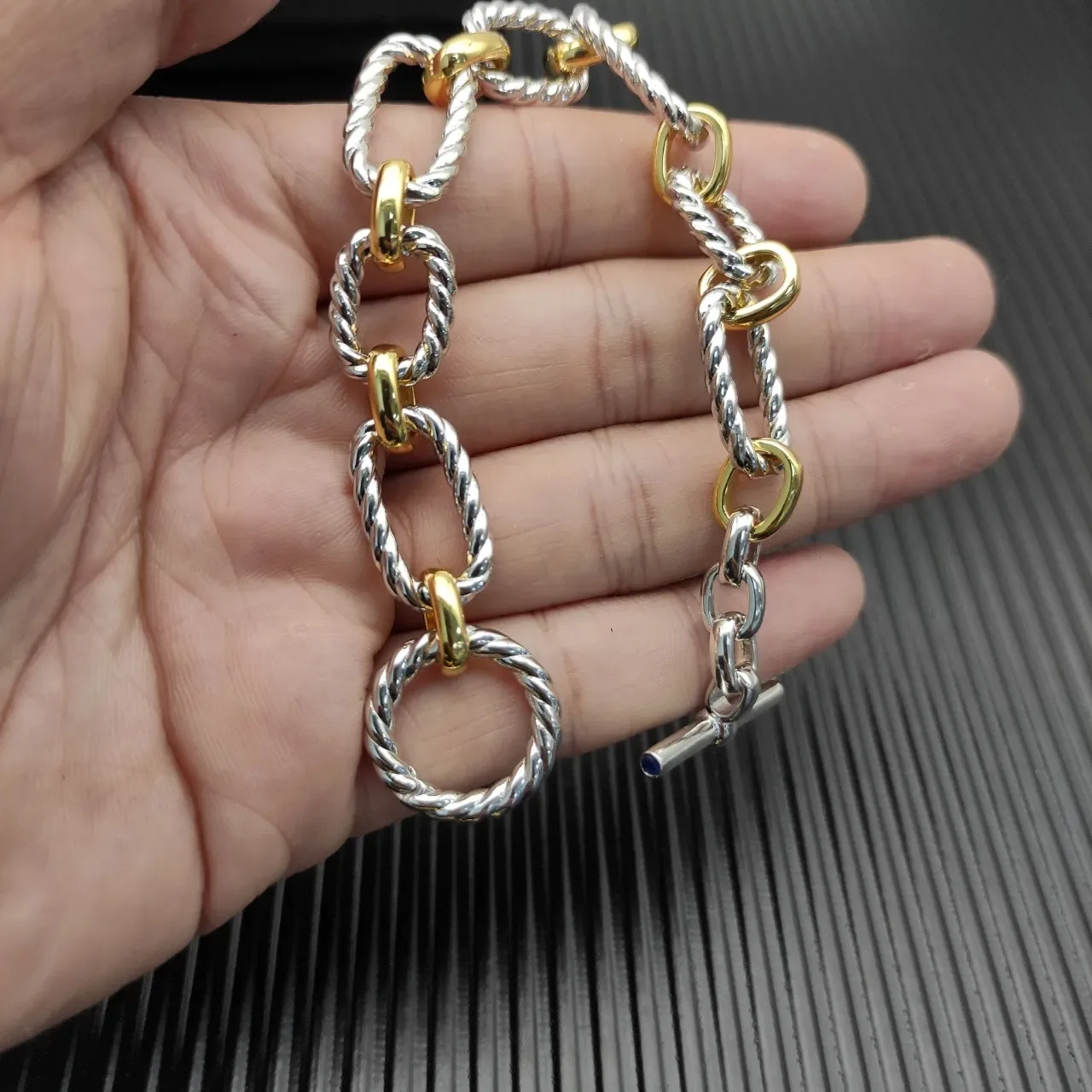 David Yurman Cable Collectibles Two-Tone Twisted Rope Bracelet 7