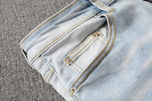 Distressed Bleach-Splatter Slim-Fit Ripped Jeans 5