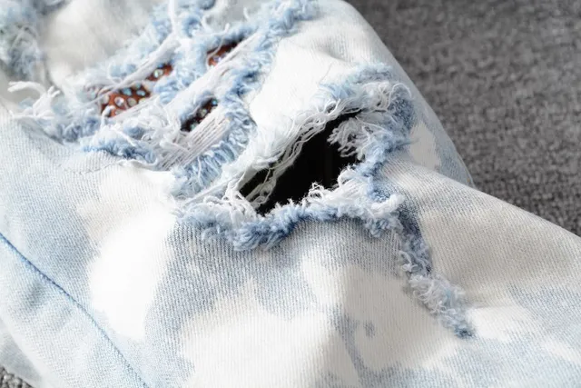 Distressed Bleach-Splatter Slim-Fit Ripped Jeans 7