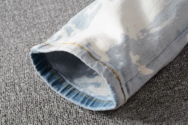 Distressed Bleach-Splatter Slim-Fit Ripped Jeans 14