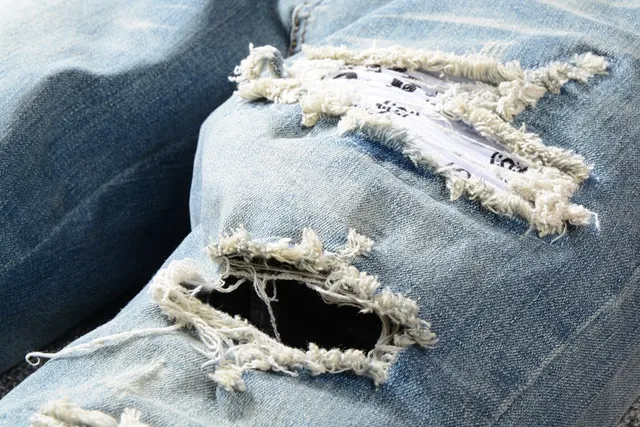 Distressed Mid-Rise Slim-Fit Light Blue Jeans 11