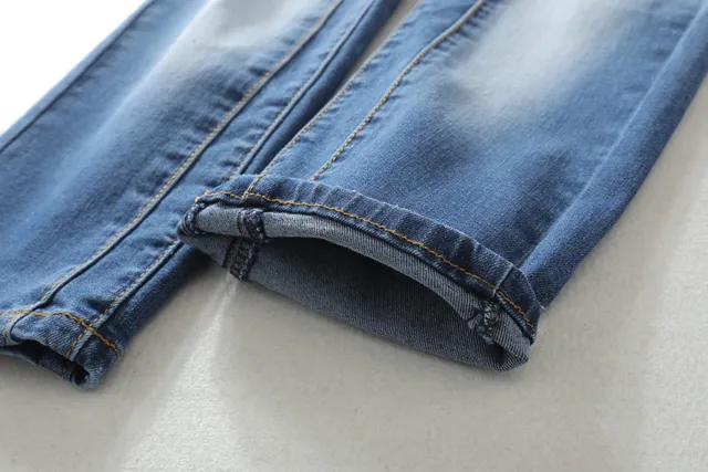 Distressed Ombre Wash Zip-Pocket Moto Panel Jeans 16