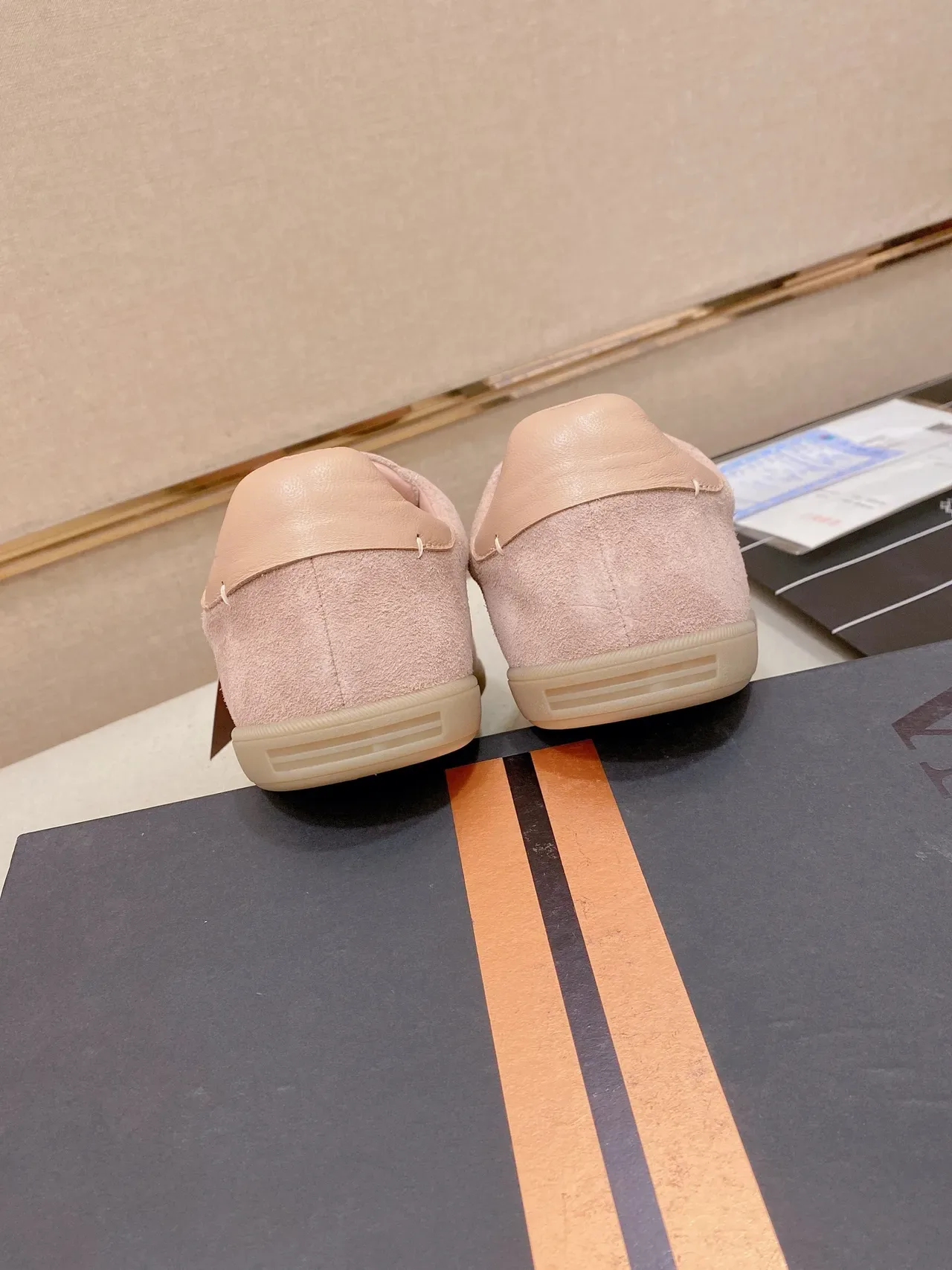 Dusty Pink Suede Minimalist Low-Top Lifestyle Sneakers 3