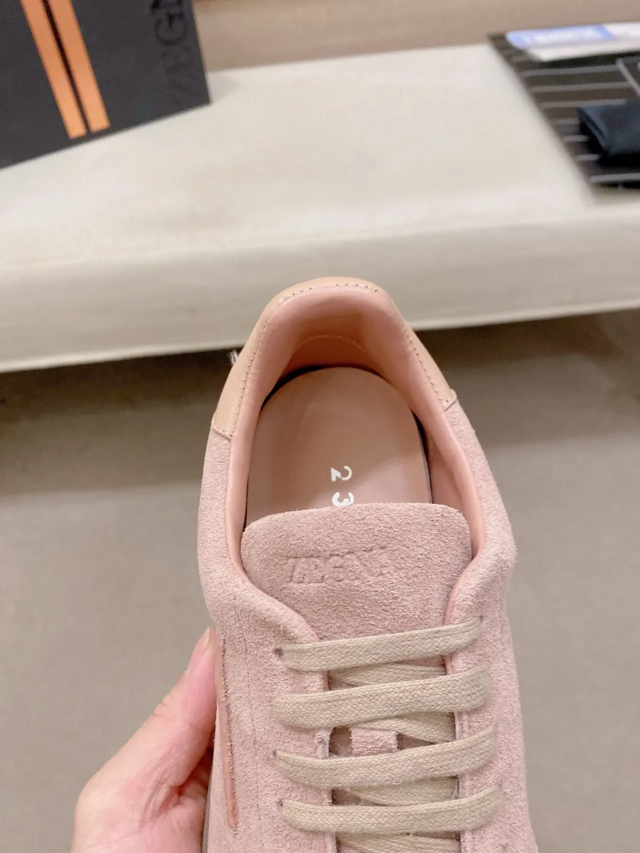Dusty Pink Suede Minimalist Low-Top Lifestyle Sneakers 4