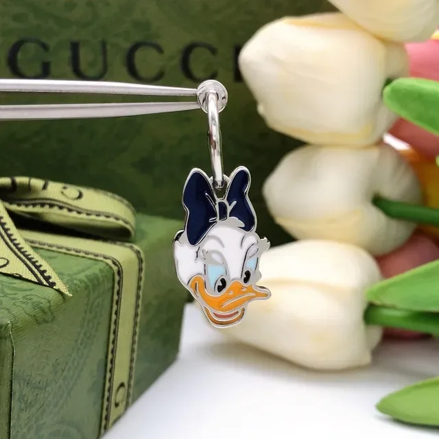 Enamel Donald Duck Character Charm Lever-Back Earrings 3