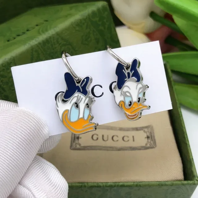 Enamel Donald Duck Character Charm Lever-Back Earrings 4