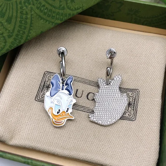 Enamel Donald Duck Character Charm Lever-Back Earrings 5