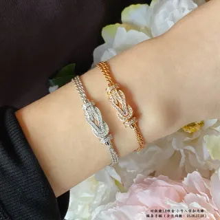 Nudo Figura-Ocho Pavé Cristal Pulsera de Cadena