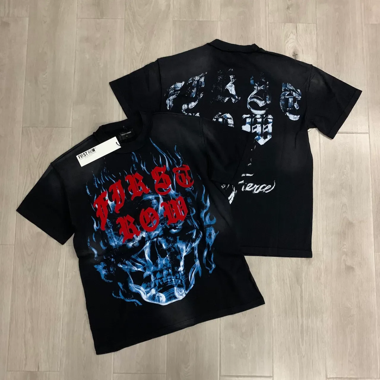 FIRST ROWS Graphic-Print Flame Skull T-Shirt 4