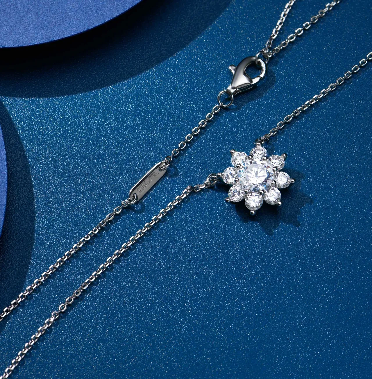 Floral Cluster Diamond Pendant Necklace 7