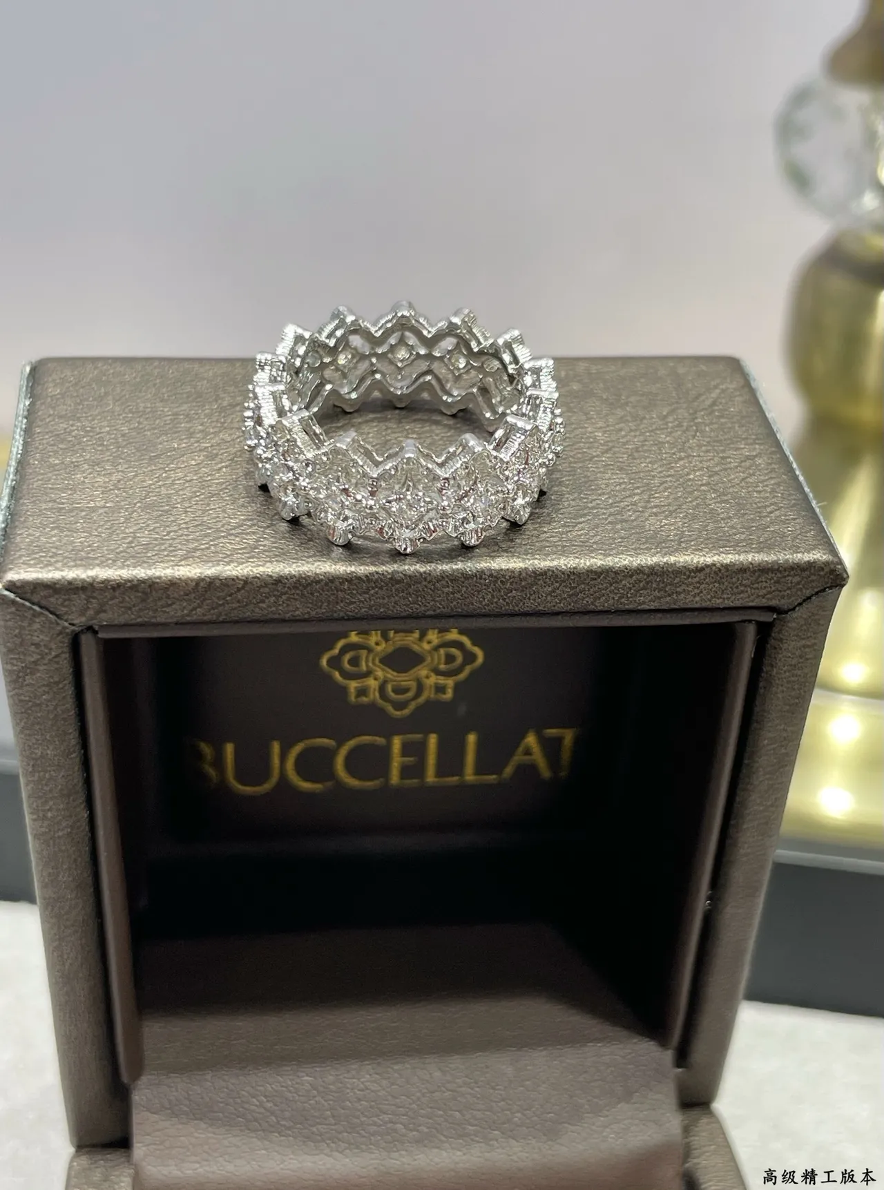 Floral Openwork Pavé-Set Gold and Silver Tone Rings 6