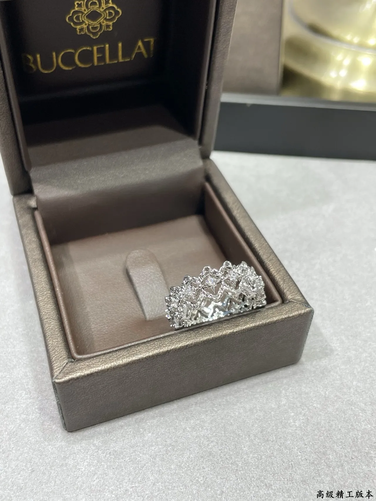 Floral Openwork Pavé-Set Gold and Silver Tone Rings 8