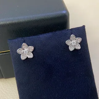 Flower-Shaped Pavé Stud Earrings